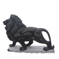 Outdoor Decoration Life Size Black Marble Lion Statues